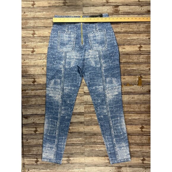 Balmain  Trompe L'oeil Denim Leggings size 44 US 12 NWT $1850 Made in France - Picture 8 of 13